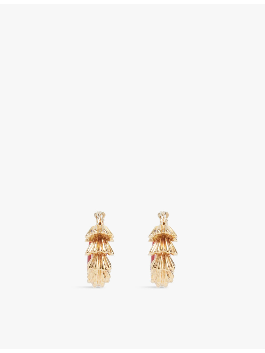 Enamel 18k yellow-gold plated 925 sterling silver hoop earrings - 4