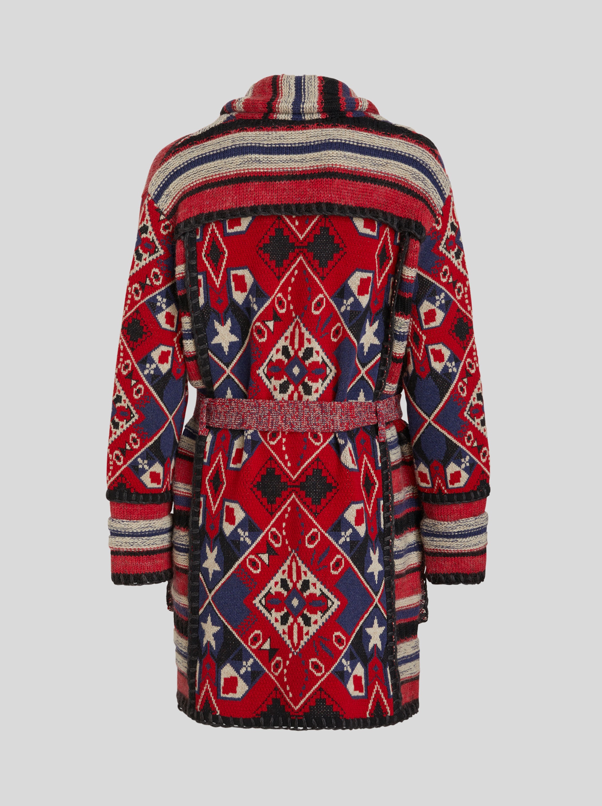 CARPET PATTERN JACQUARD KNITTED COAT - 5