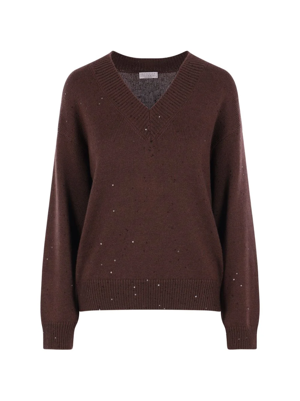 sequin-embellished V-neck sweater - 1