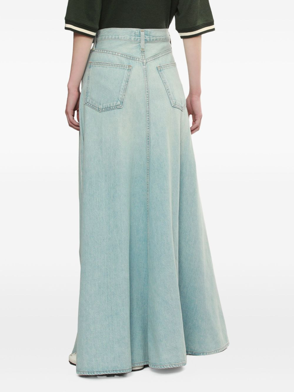 denim flared maxi skirt - 4
