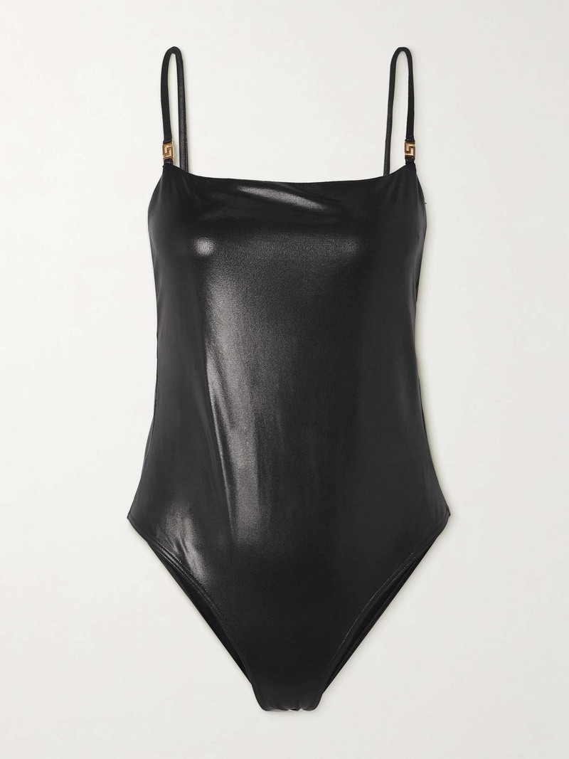 Brinata embellished stretch-lamé swimsuit 1