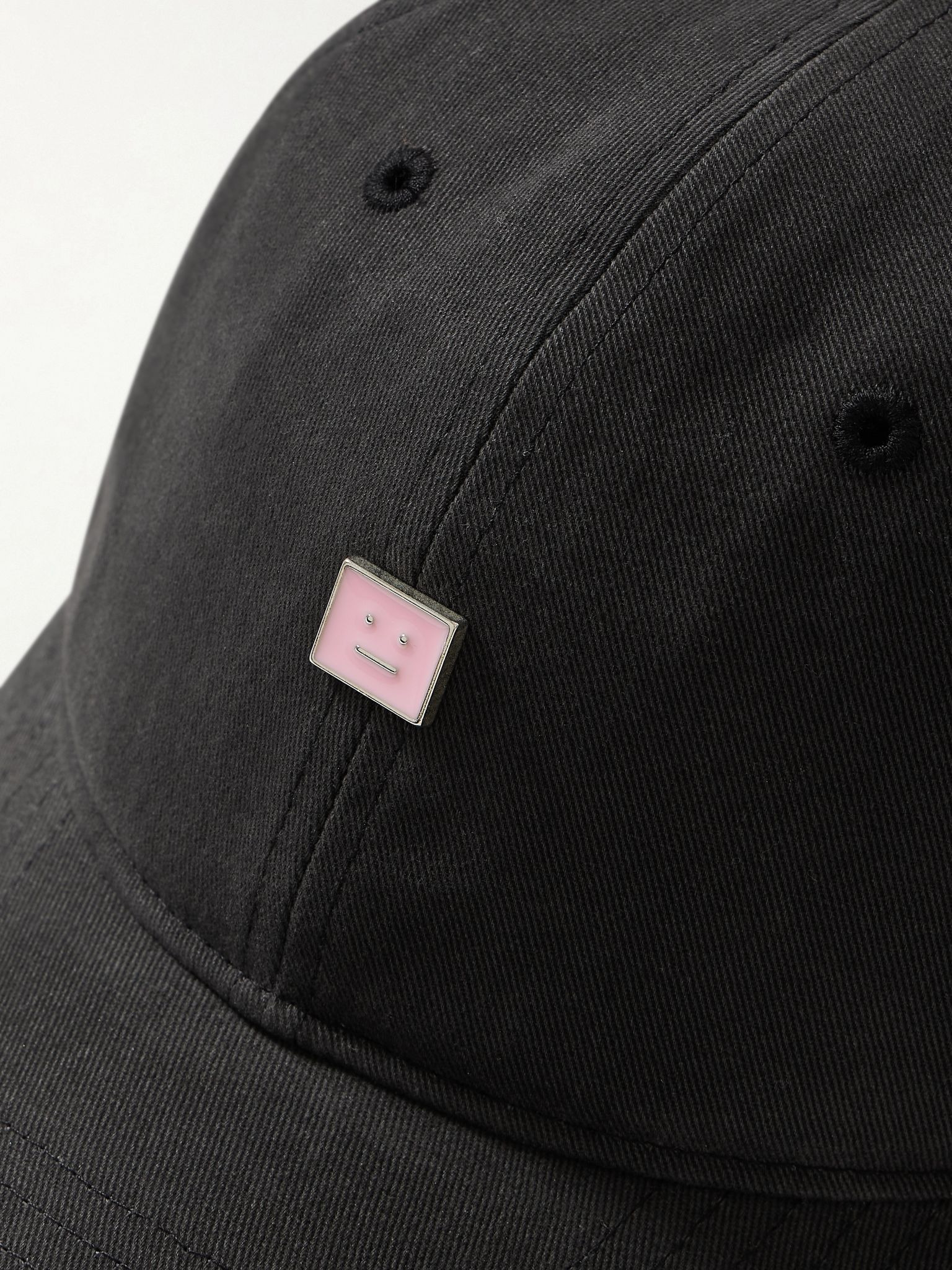 Embellished organic cotton-twill baseball cap Black - 3
