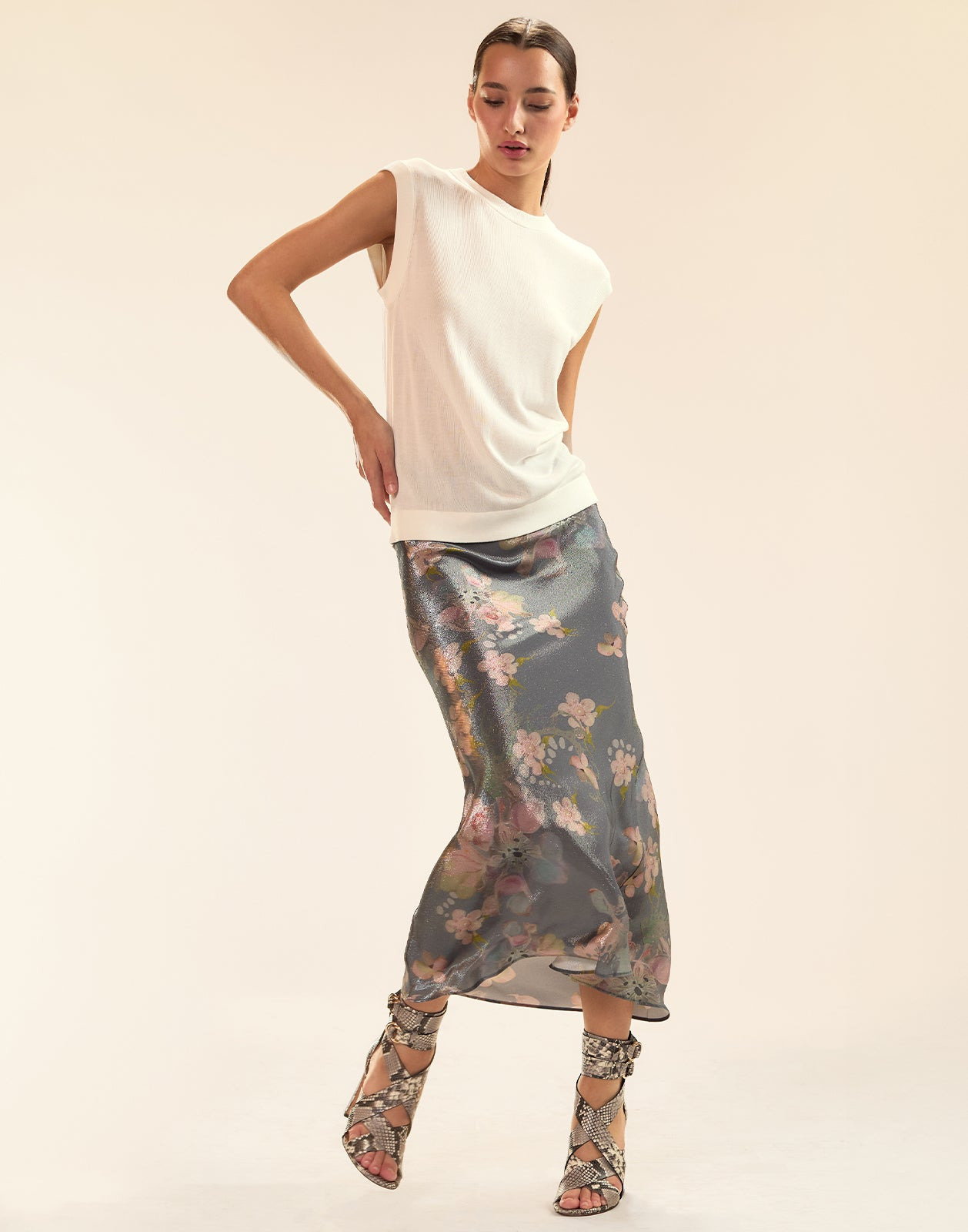 Claud Silk Lamé Skirt - 4