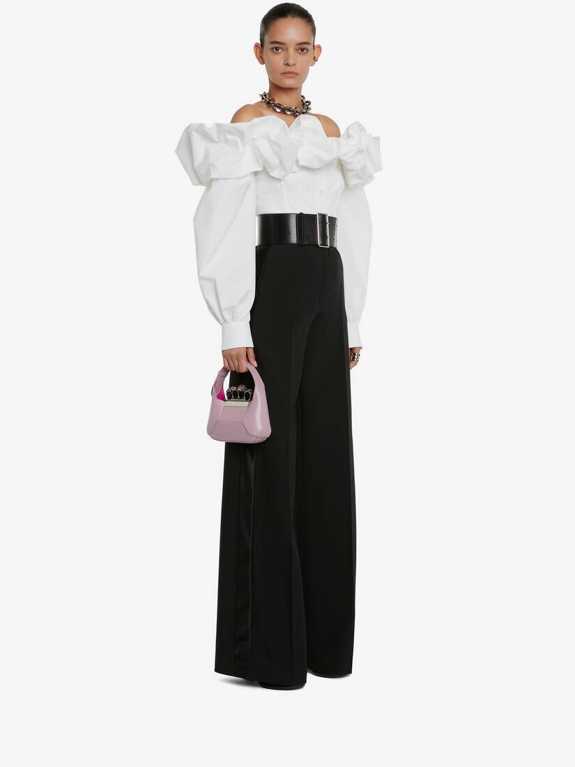 Women's Off-the-shoulder Cocoon Sleeve Shirt in Optical White - 5