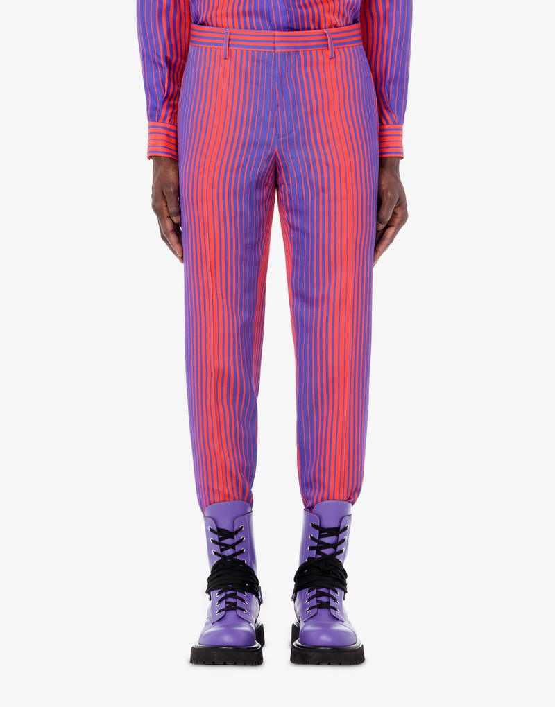 Moschino NUANCED-STRIPE SATIN TROUSERS outlook