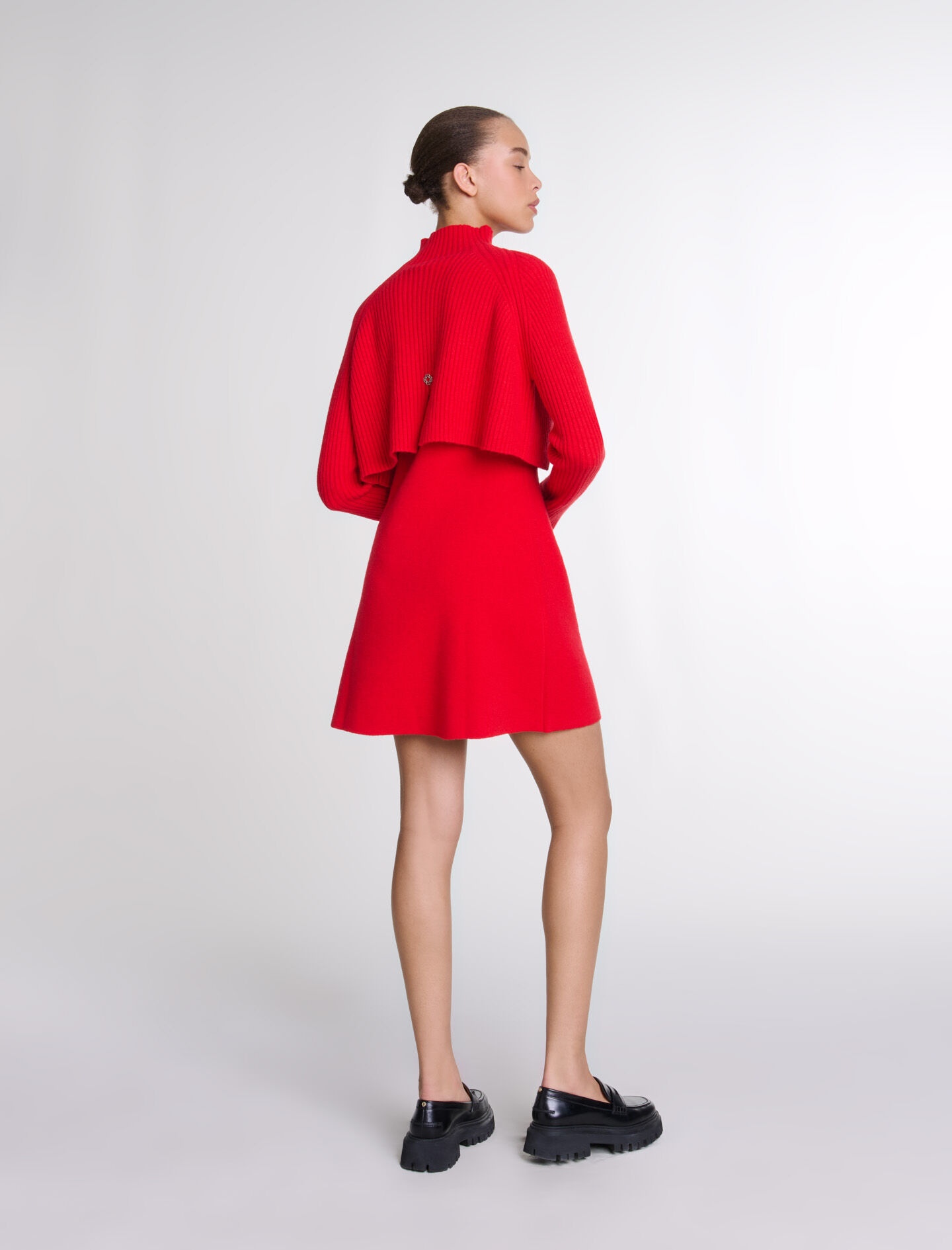 Knit 2-in-1 short dress - 4