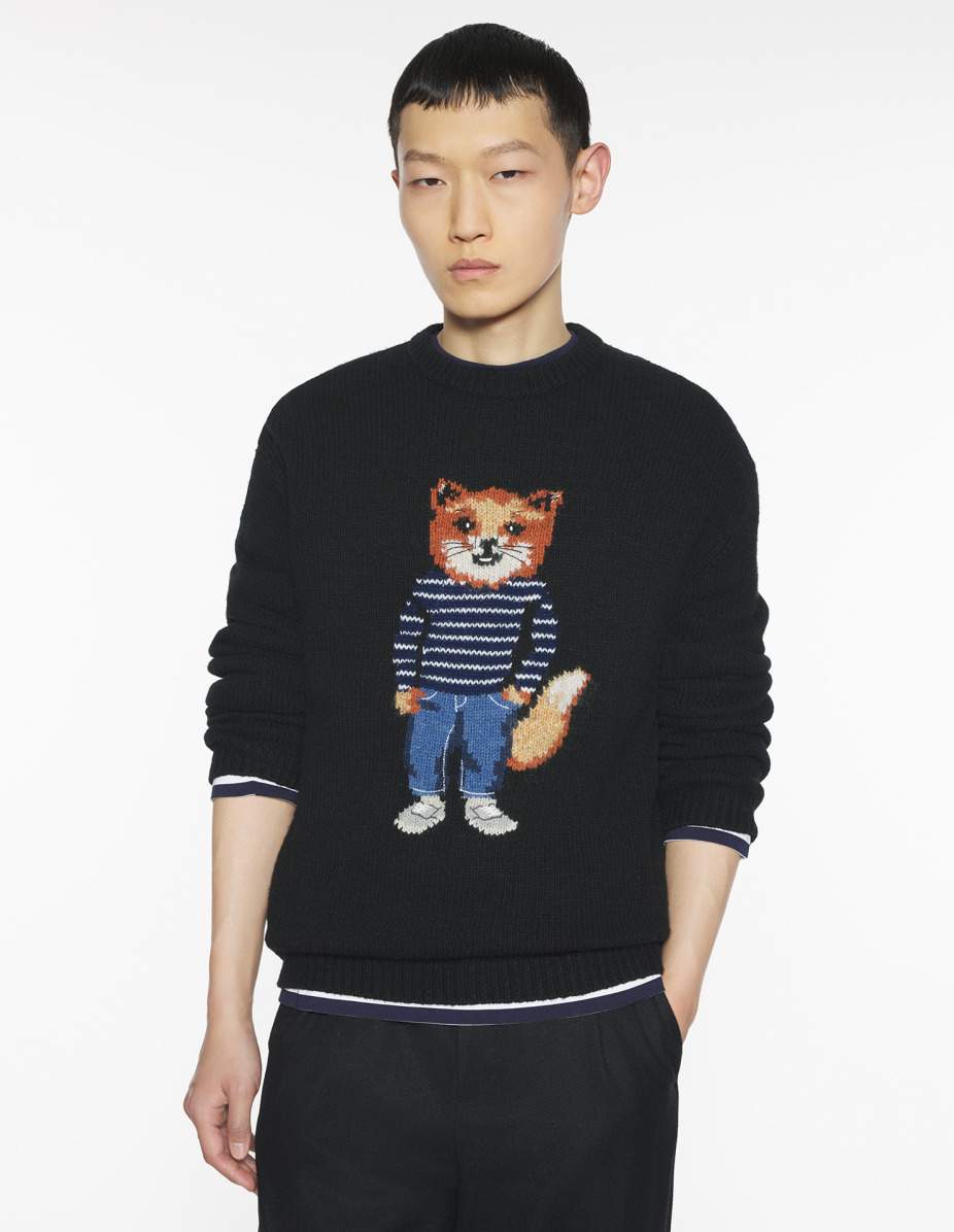 DRESSED FOX INTARSIA WOOL JUMPER - 3