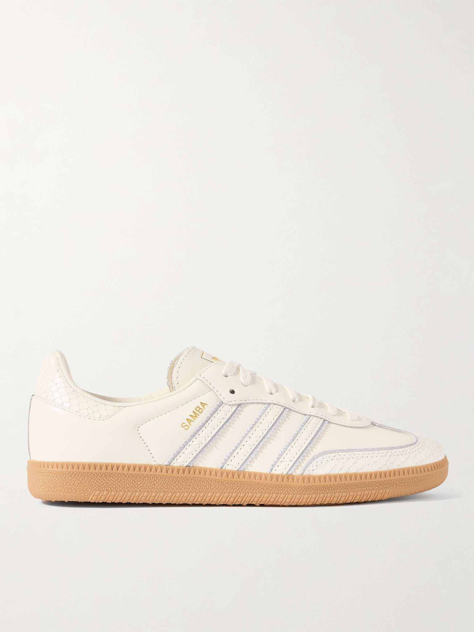 Samba OG Suede-Trimmed Snake-Effect Leather Sneakers - 1