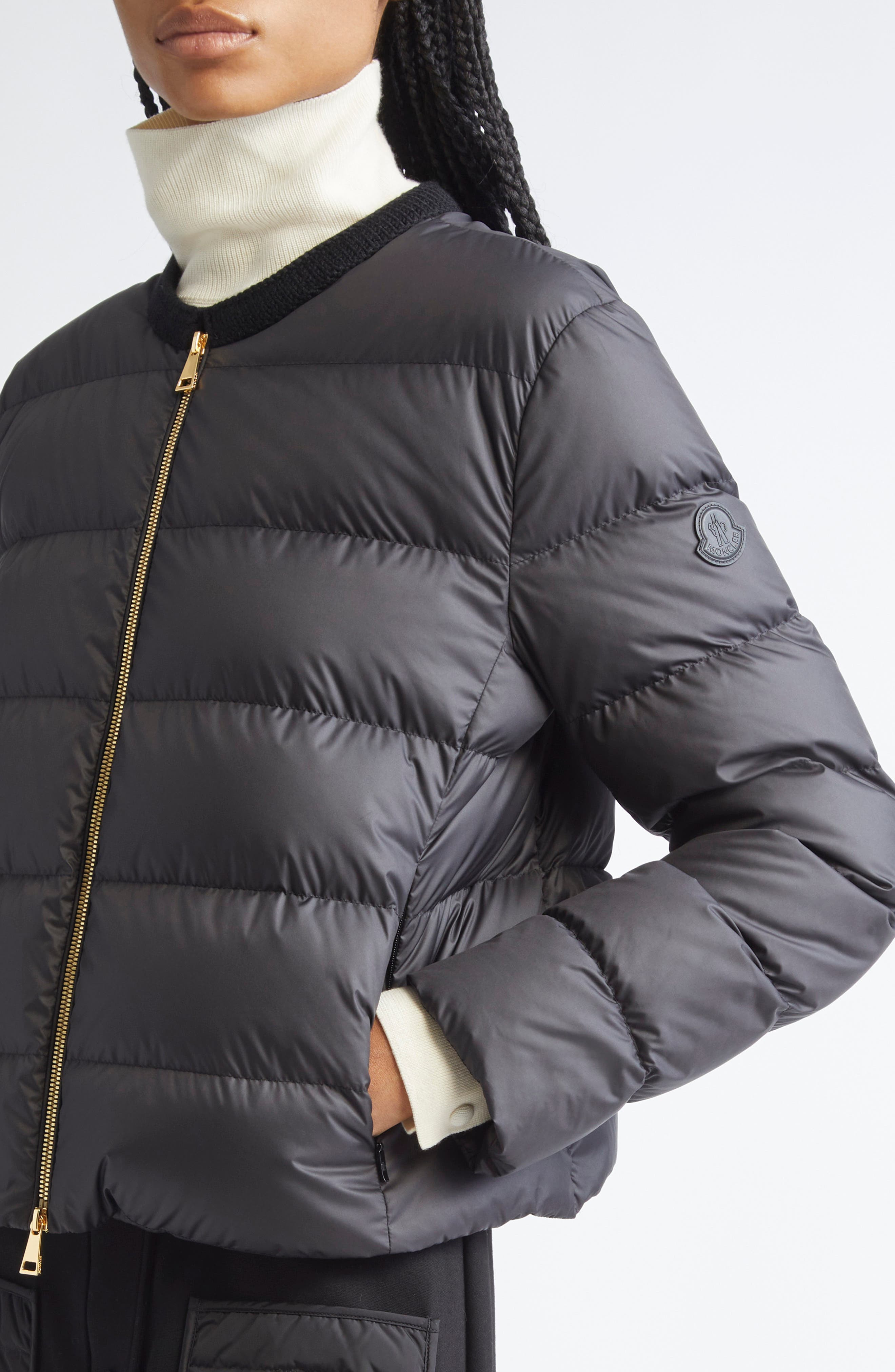 Moncler Mauvezin Mixed Media Down Puffer Jacket in Black at Nordstrom - 5