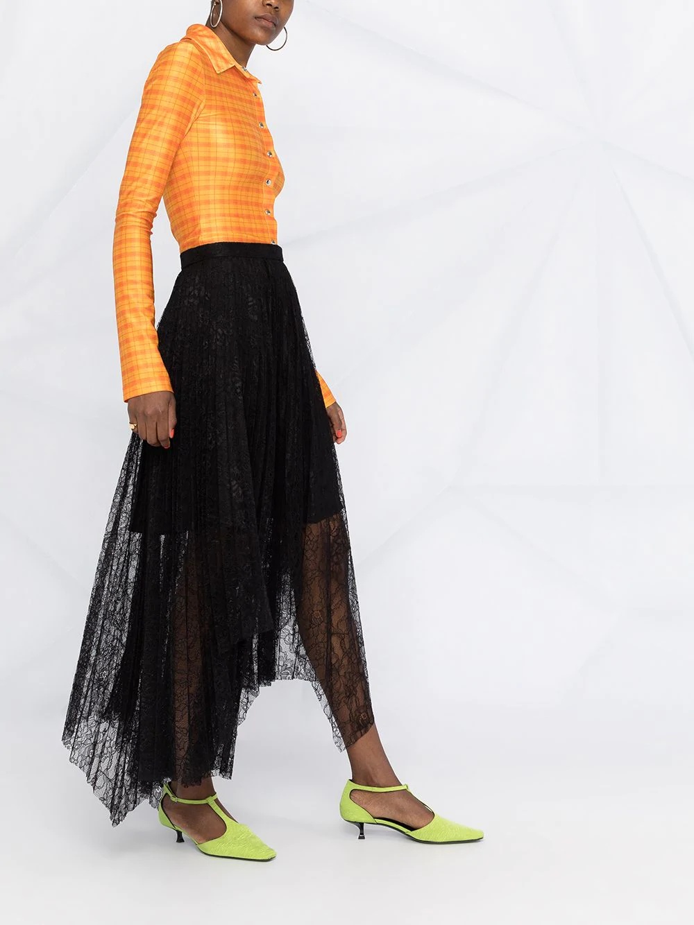 asymmetric draped skirt - 6