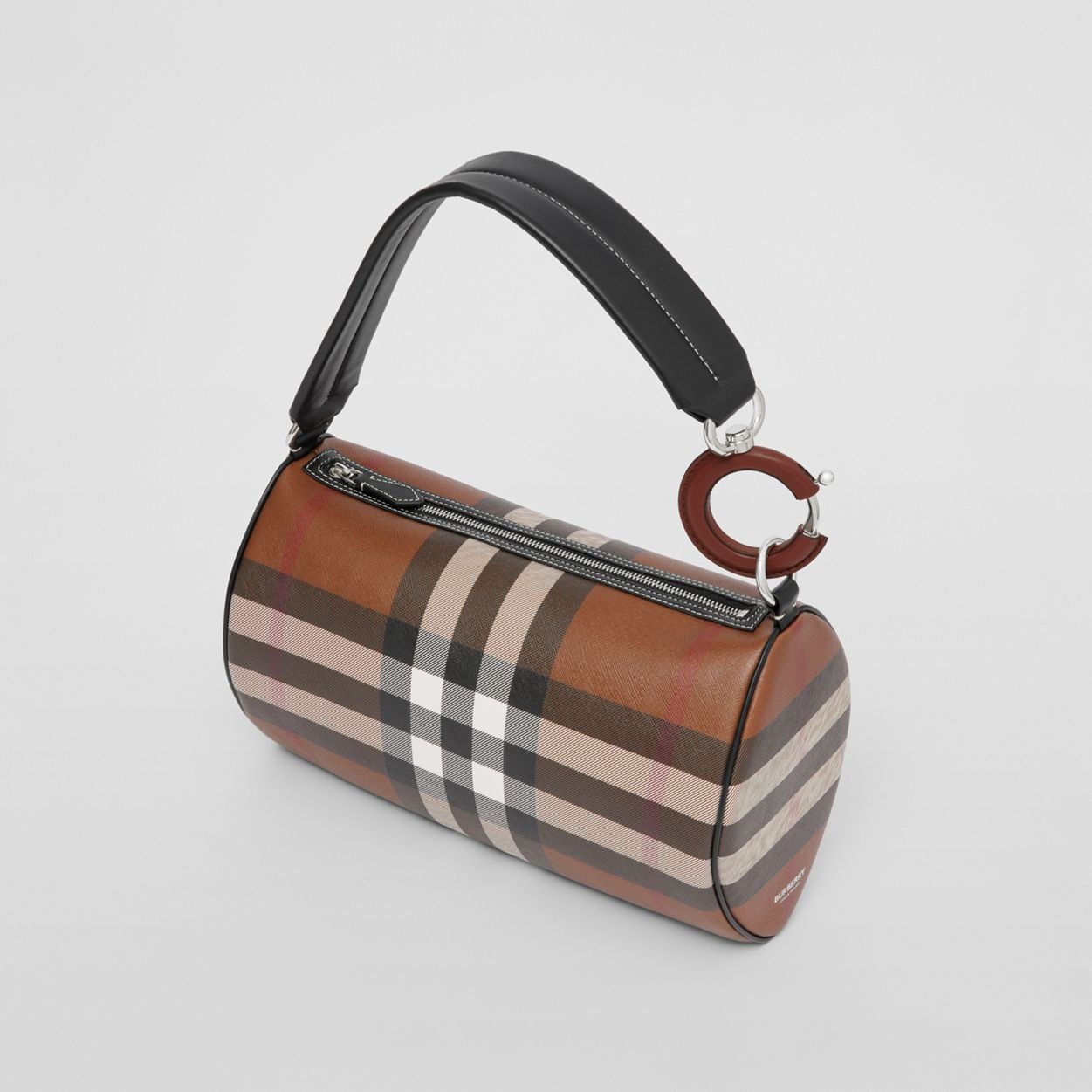 Small Check and Leather Rhombi Bag - 3