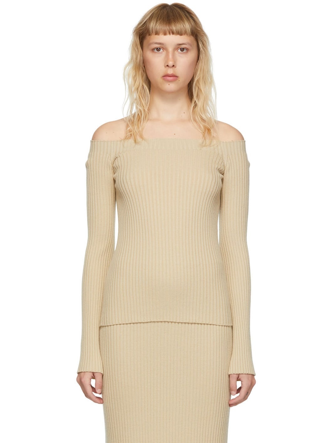 Beige Wool Sweater - 1
