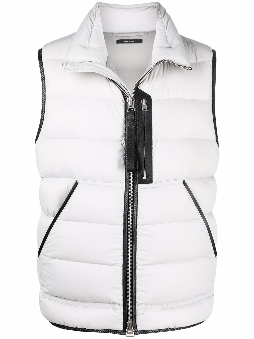 zipped high-neck gilet - 1