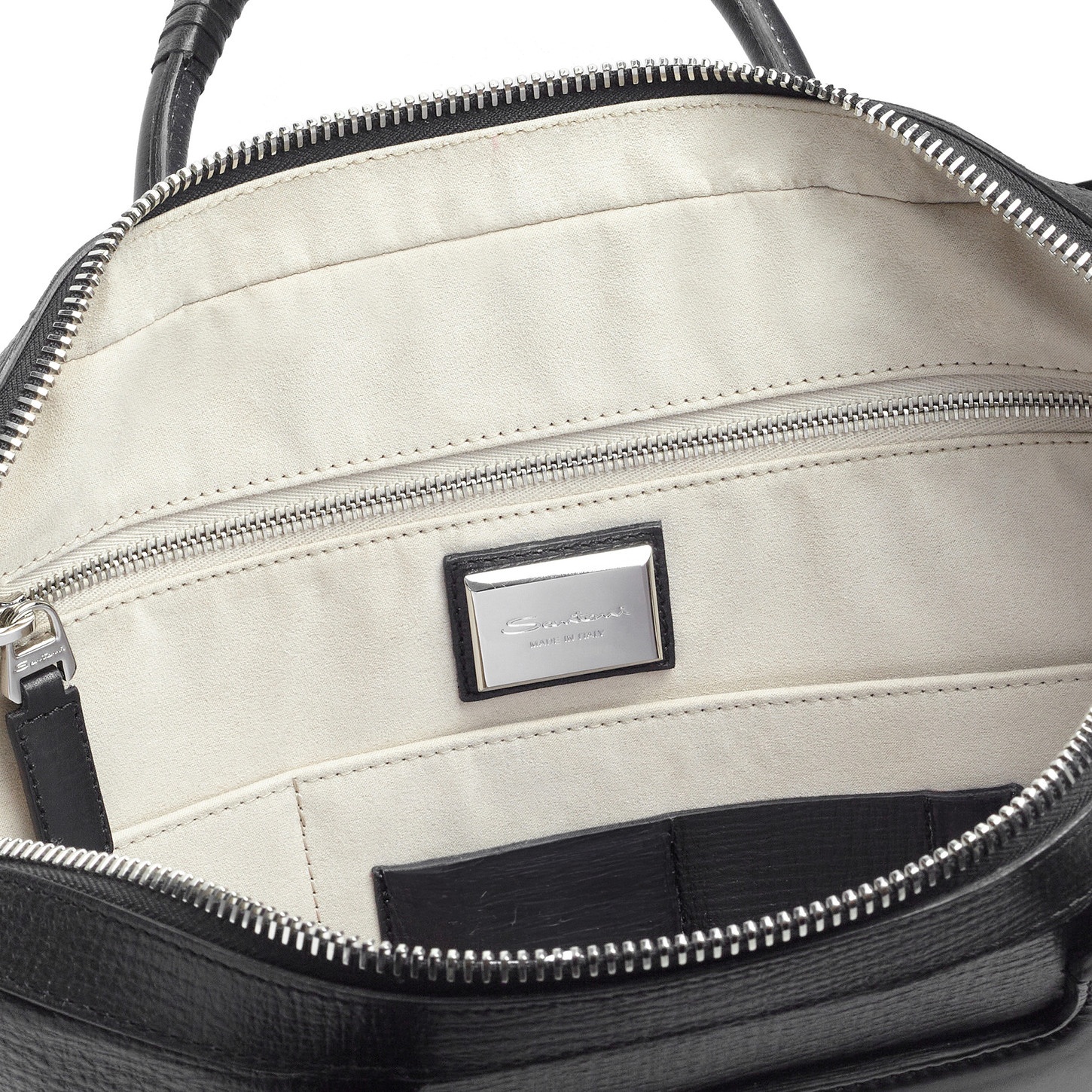 Black embossed leather briefcase - 3
