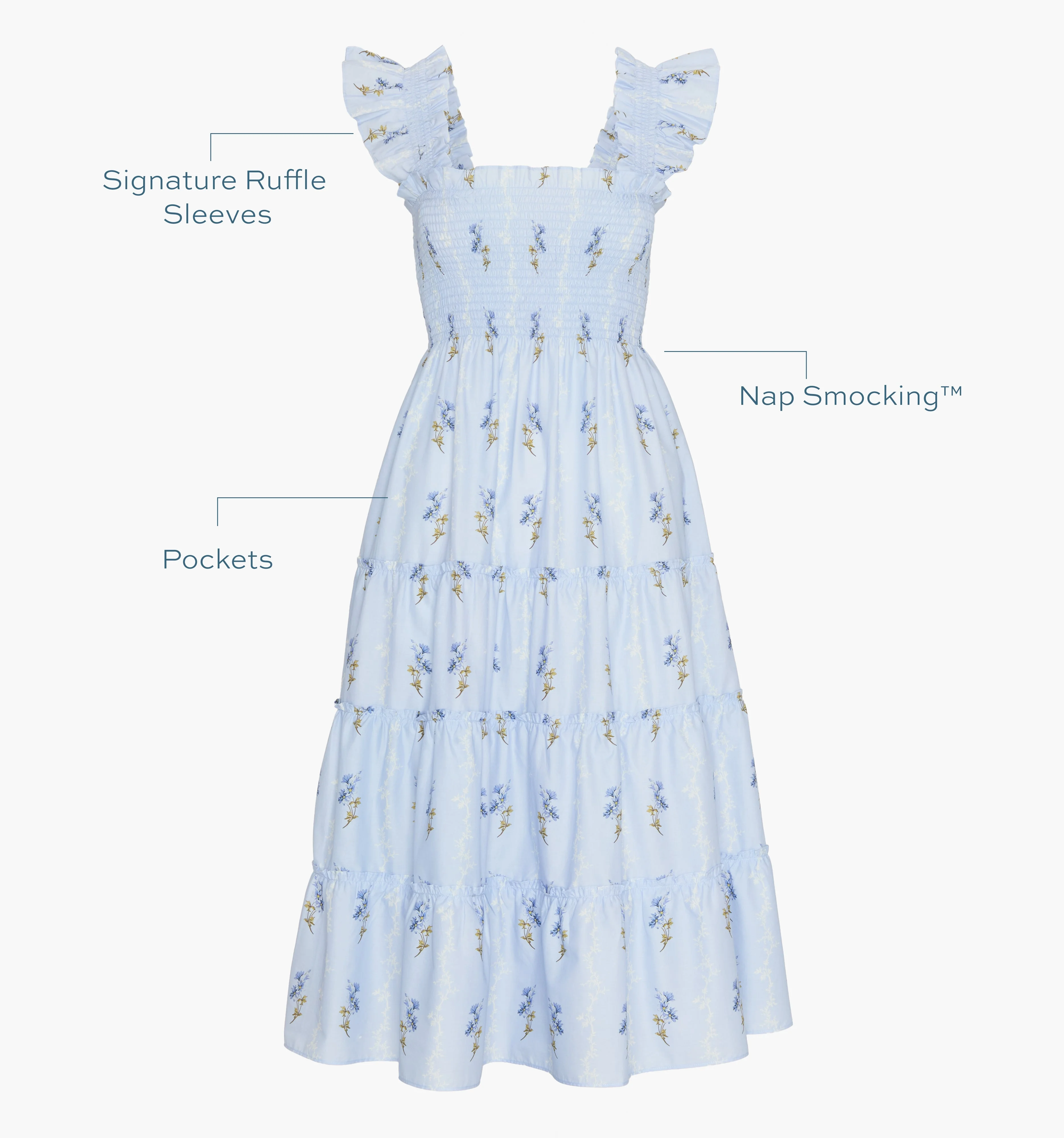 The Ellie Nap Dress - Bluebell Waltz - 1