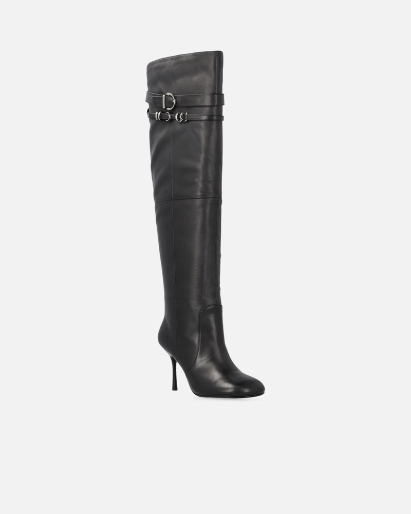 KNEE-HIGH NAPPA LEATHER BOOTS WITH HEEL AND STRAP 2