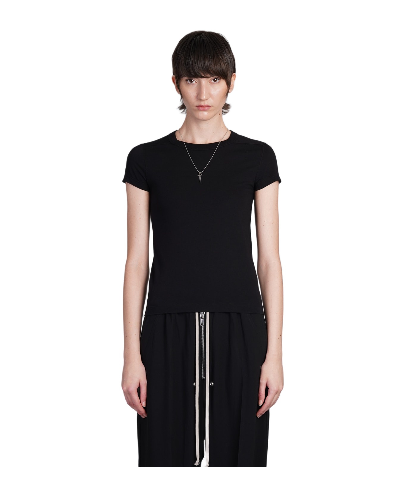 Cropped Level T T-shirt In Black Cotton - 1