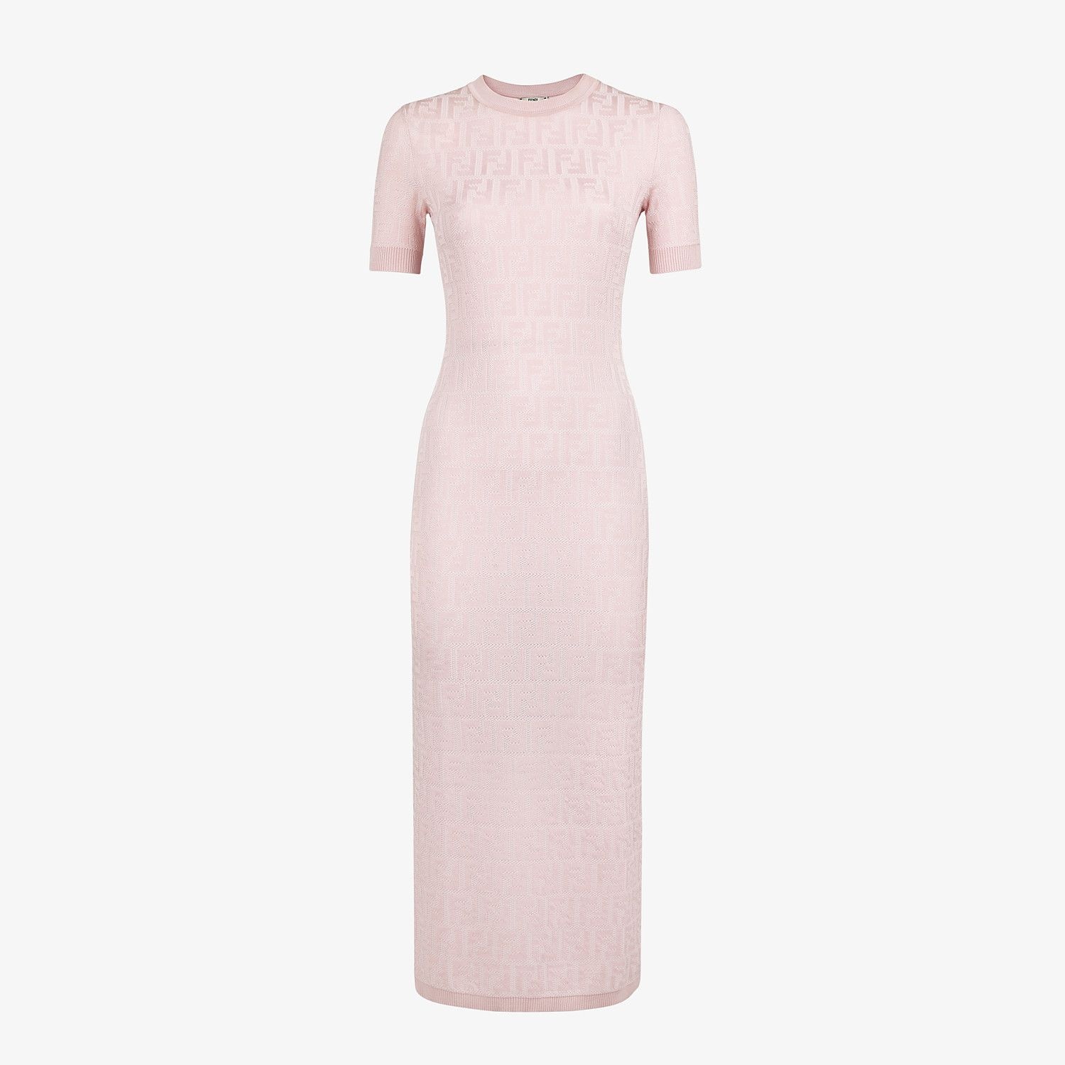 Pink viscose and cotton dress - 1