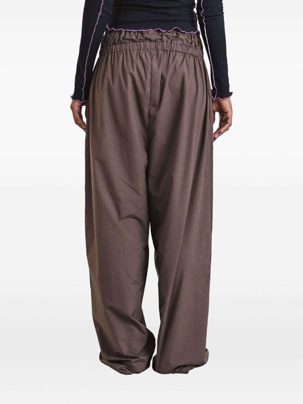 Tin elasticated-waistband trousers - 3