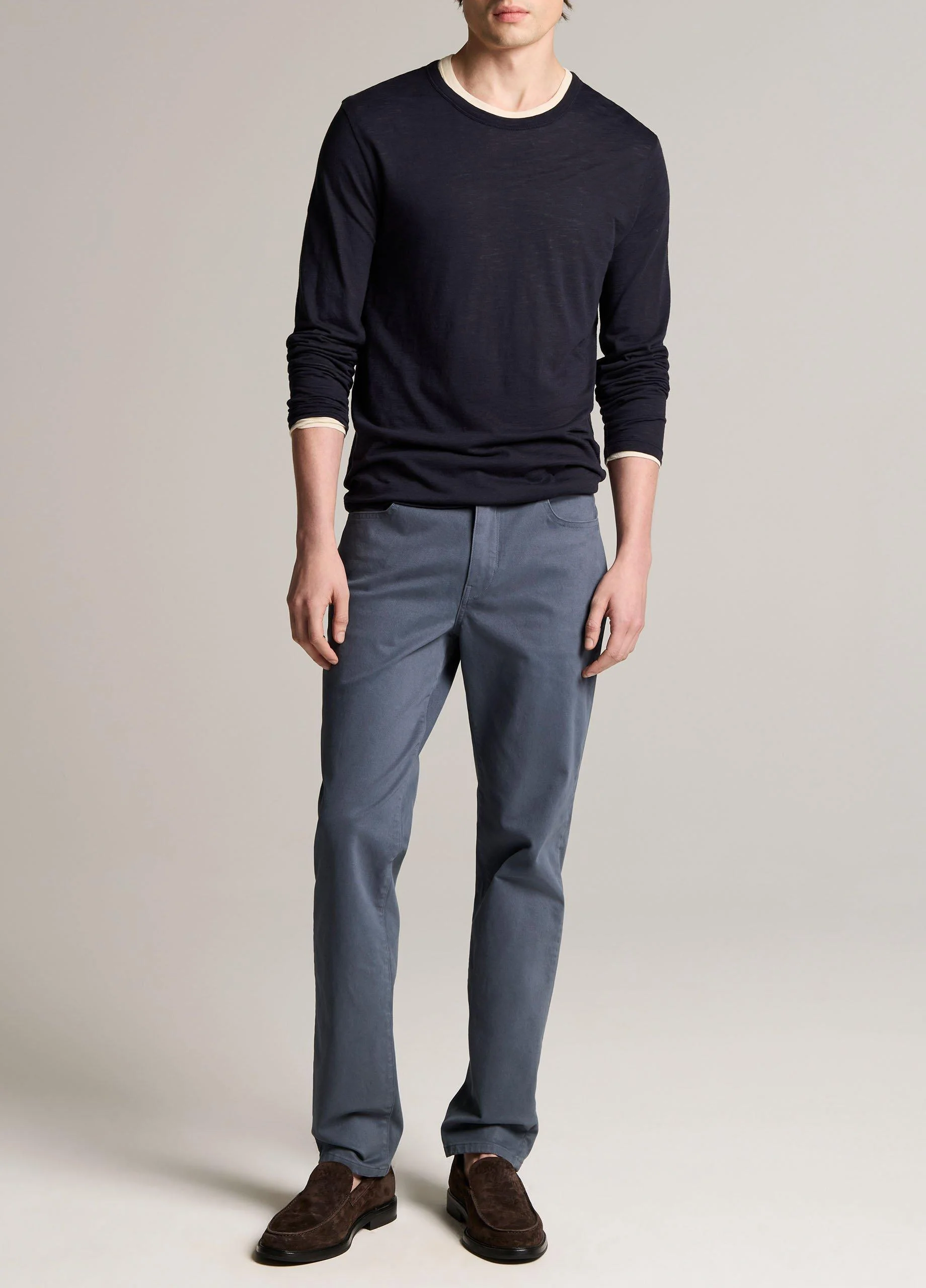 Dylan Slim 5-Pocket Peached Stretch-Cotton Pant - 1