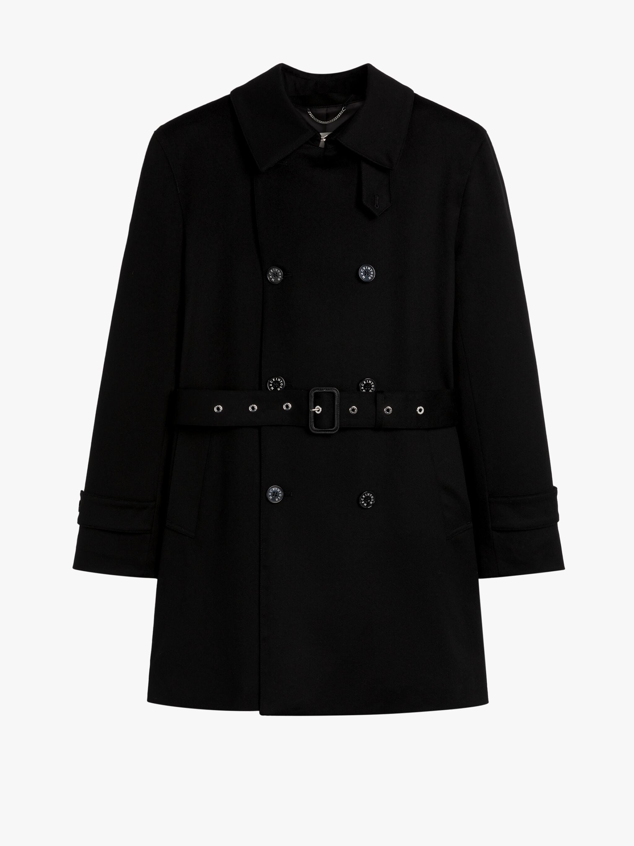 FETLAR BLACK RAIN SYSTEM WOOL SHORT TRENCH COAT - 5