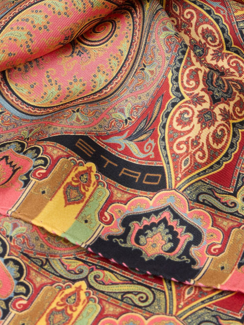 Etro floral paisley silk pocket square outlook