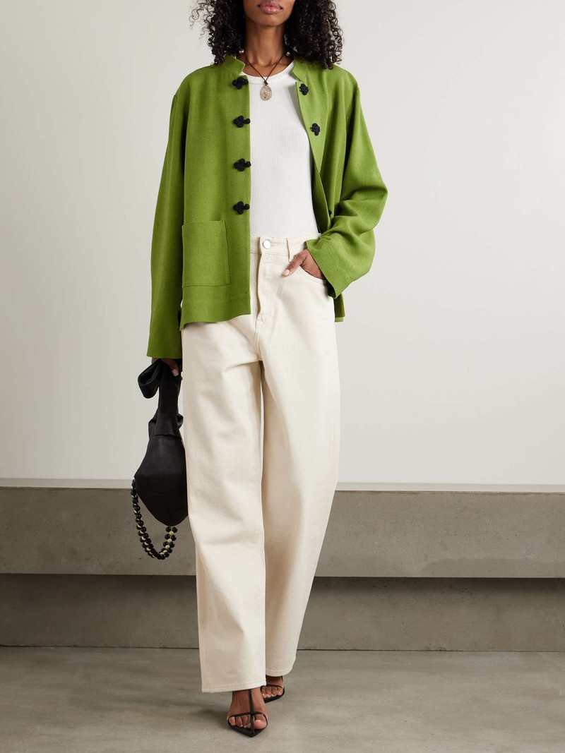 RÓHE High-rise wide-leg jeans Ecru outlook
