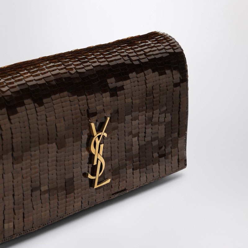 Saint Laurent Mini Kate 99 Brown Bag With Sequins Women - 5