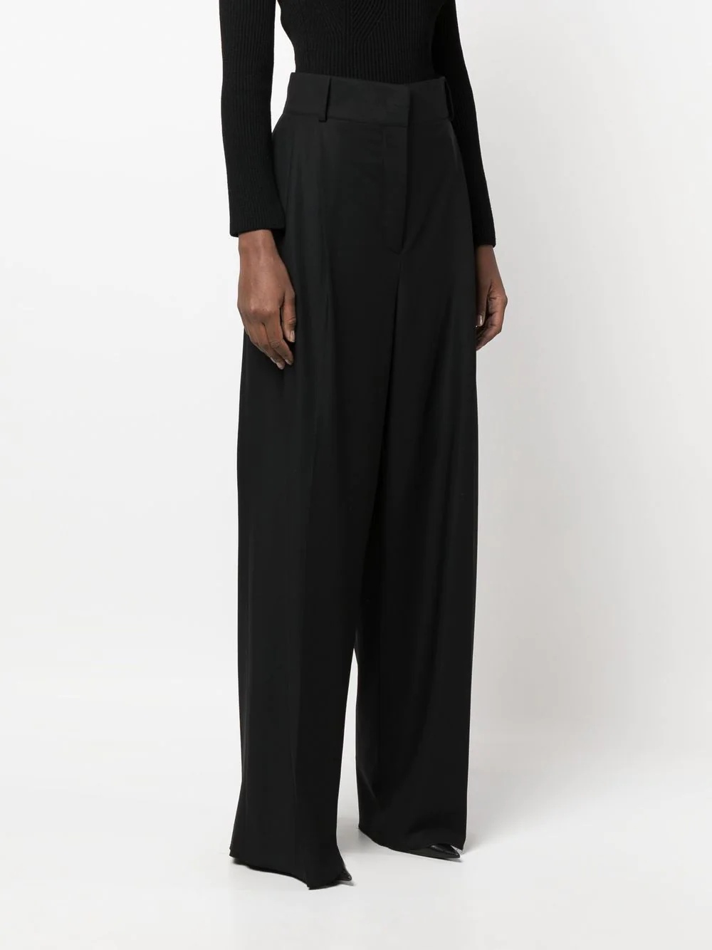pleated high-waisted trousers - 3