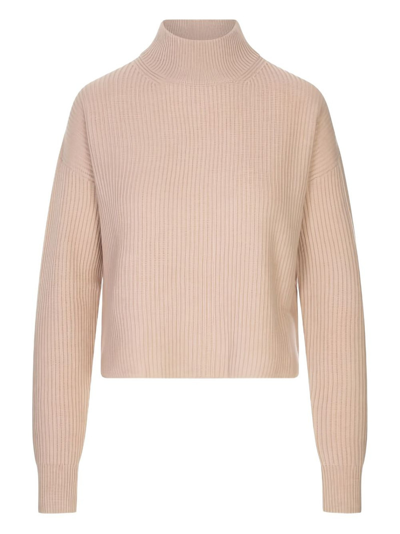 ribbed funnel neck sweater 1
