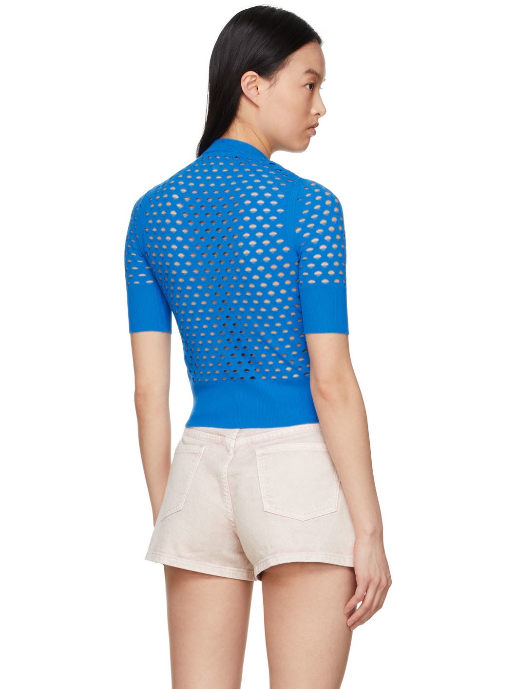 Blue Viscose Zip Sweater - 3