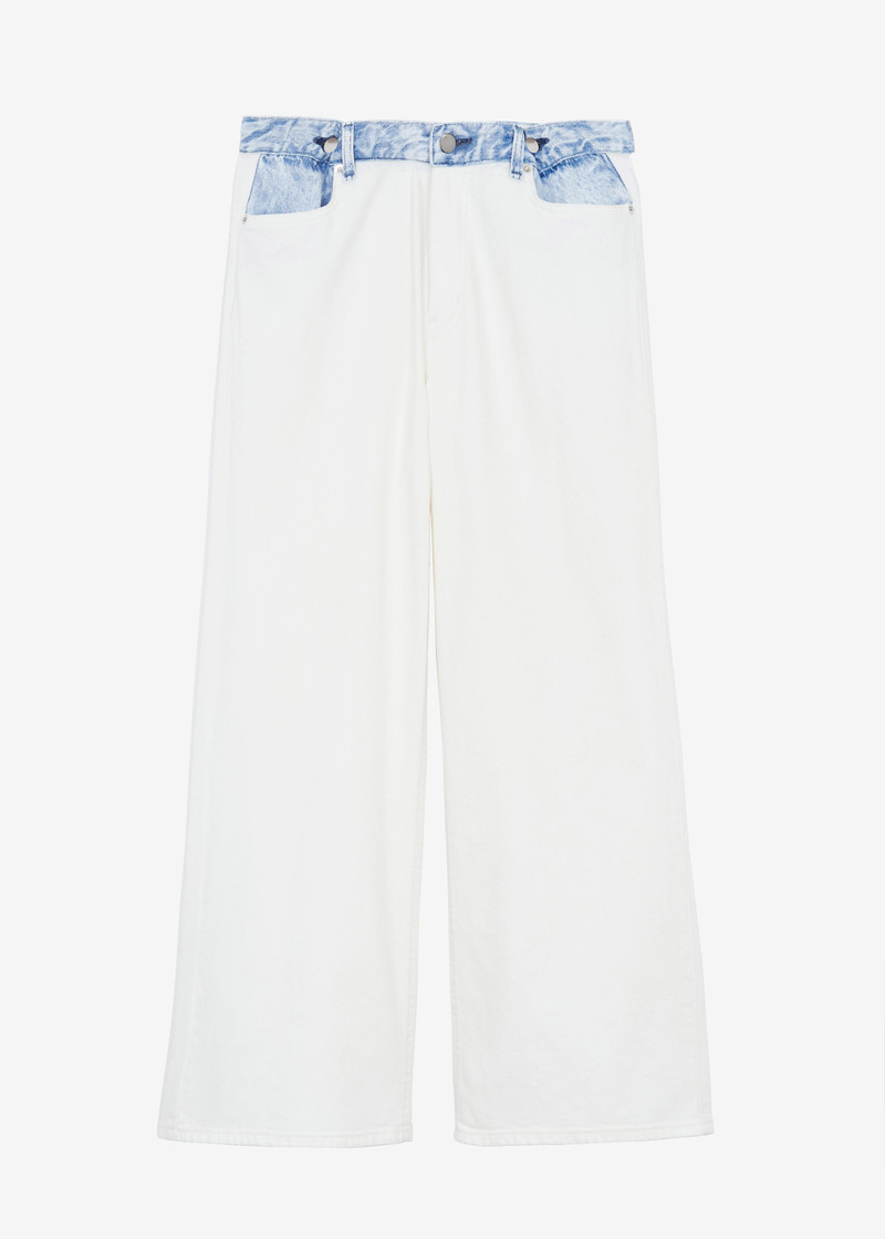Hayla Contrast Denim Pants - Off White/Blue 1