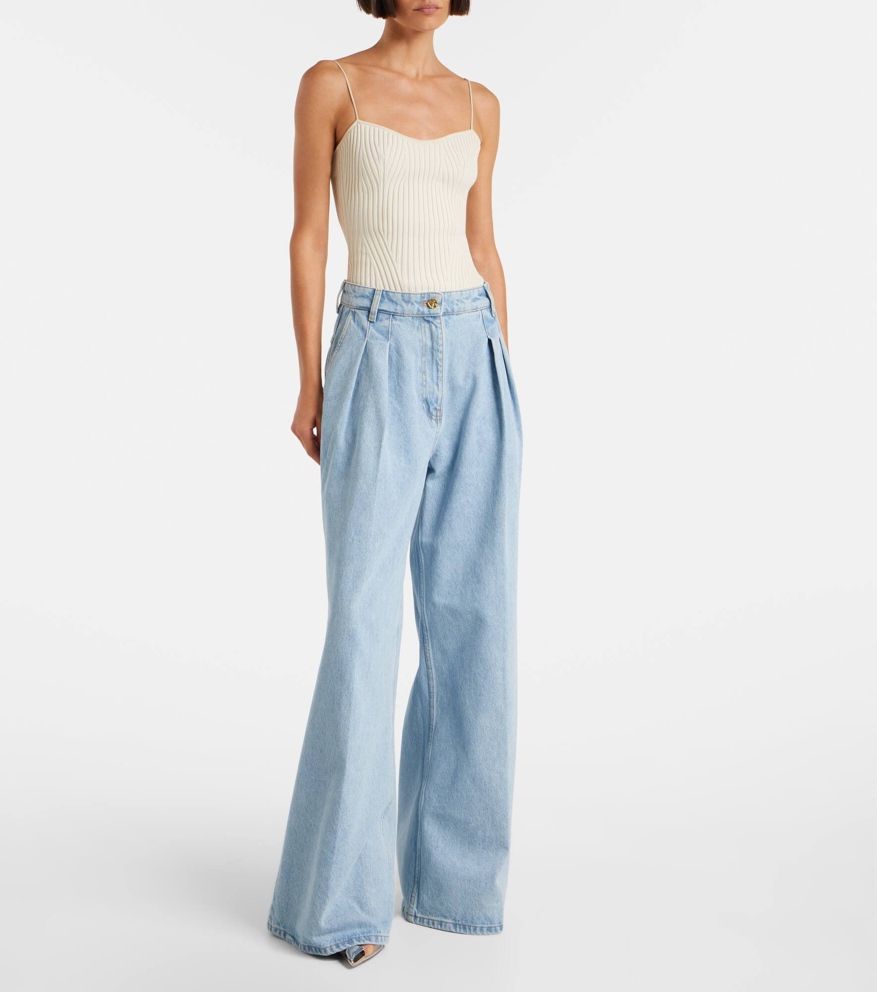 High-rise wide-leg jeans - 7