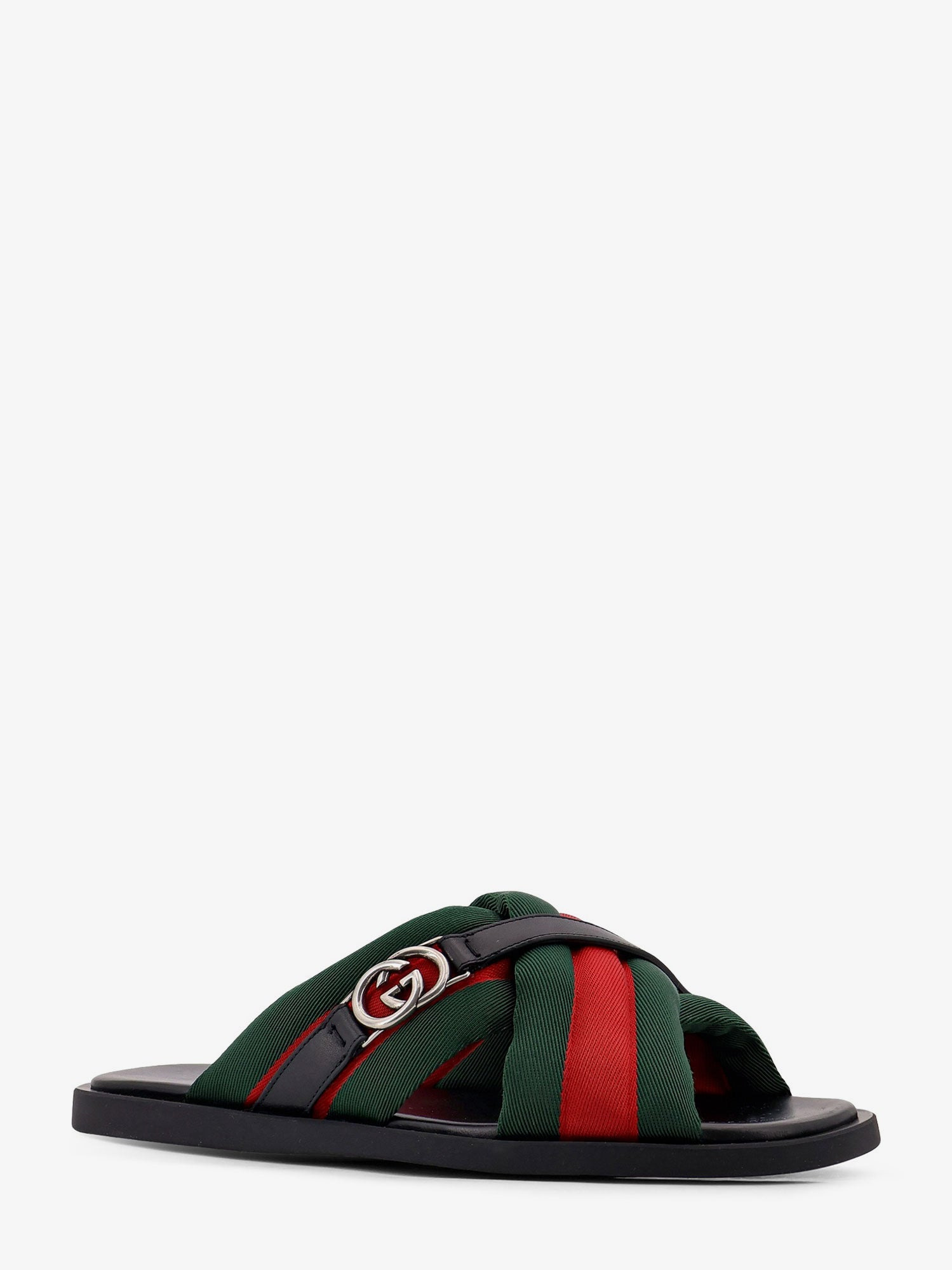 Gucci Sandals With Web Detail And Gg Incrocio - 3