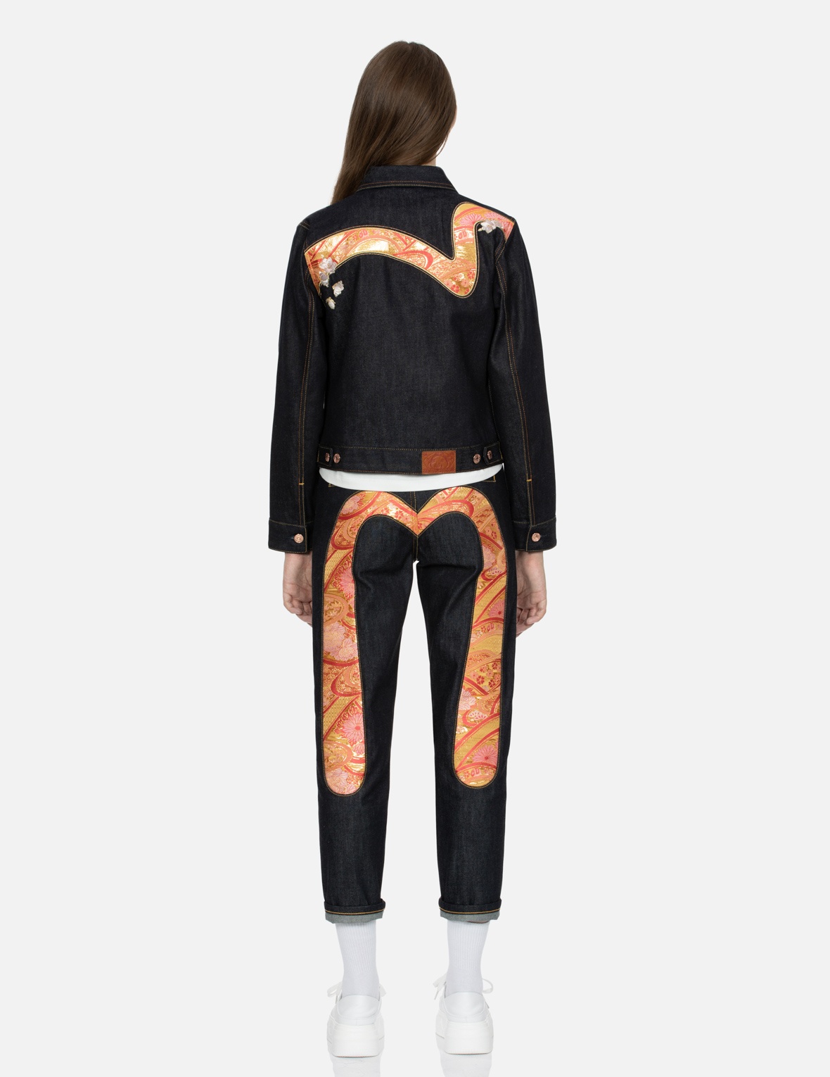 BROCADE SEAGULL AND DAICOCK  APPLIQUÉ REGULAR FIT DENIM JACKET - 5