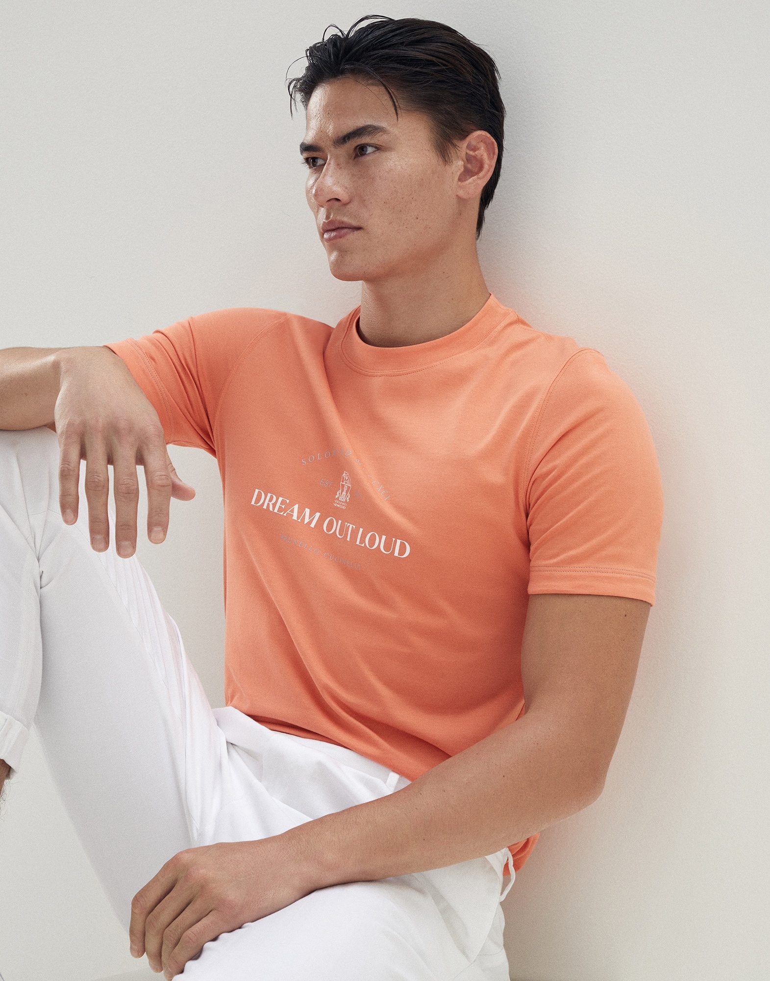 Cotton jersey slim fit crew neck T-shirt with print - 4