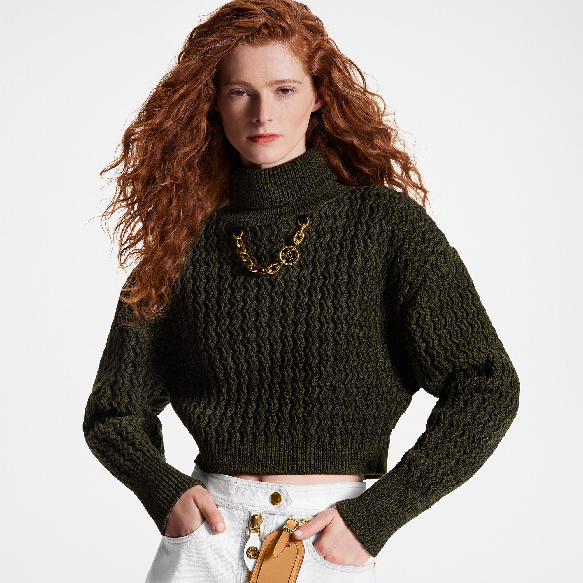 Ribbed Knit Cropped Turtleneck - 5