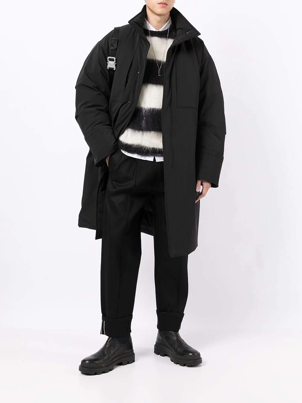 oversized single-breasted coat - 2