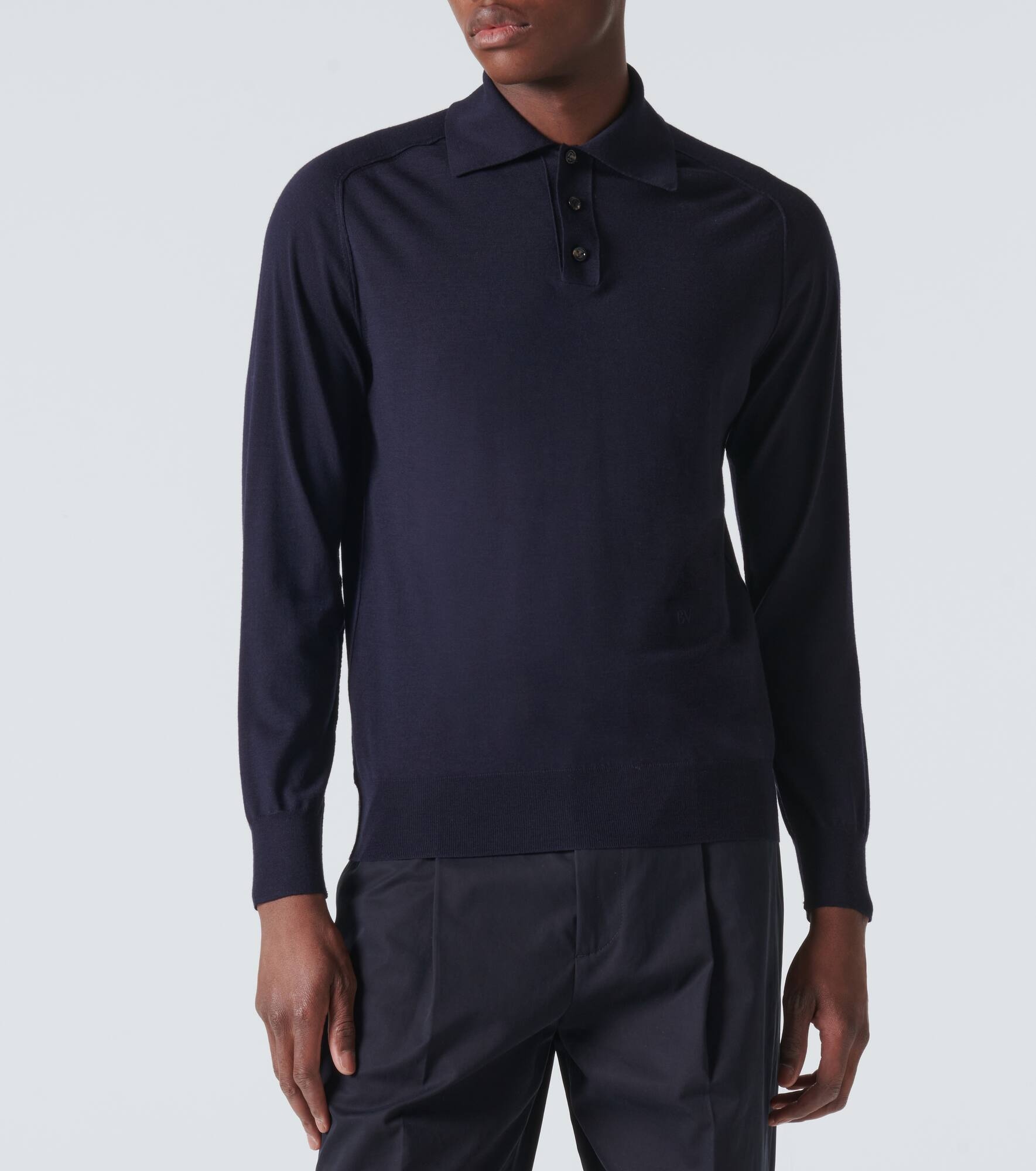 Wool jersey polo sweater - 3