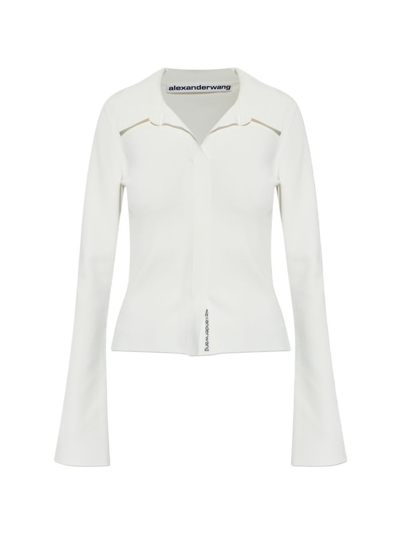 polo-collar long-sleeve blouse 1