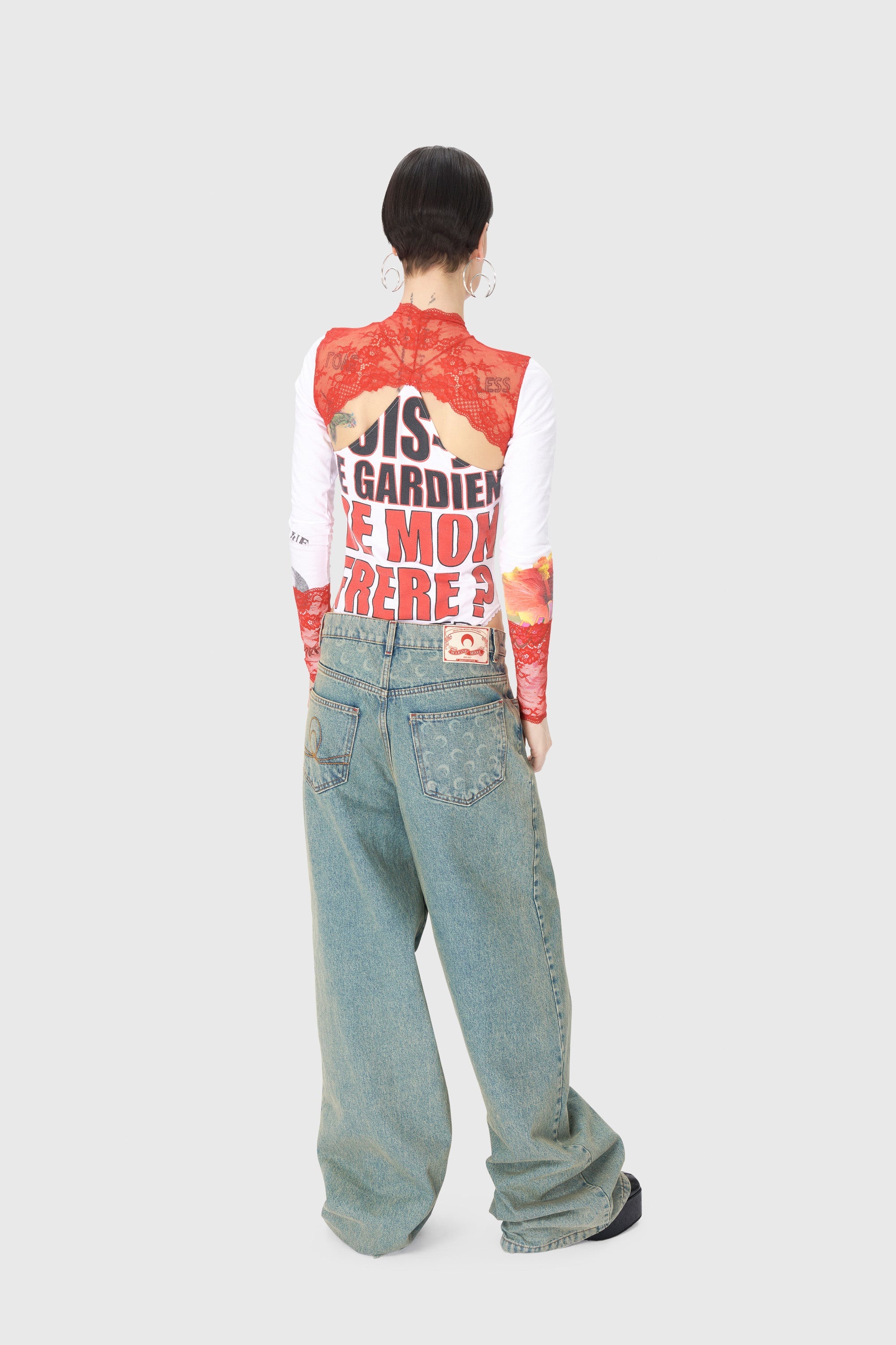 Moon Laser Denim Baggy Jeans - 3