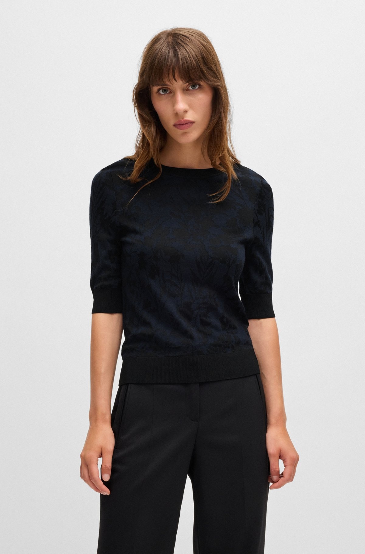 MERINO WOOL SWEATER WITH JACQUARD PATTERN - 2