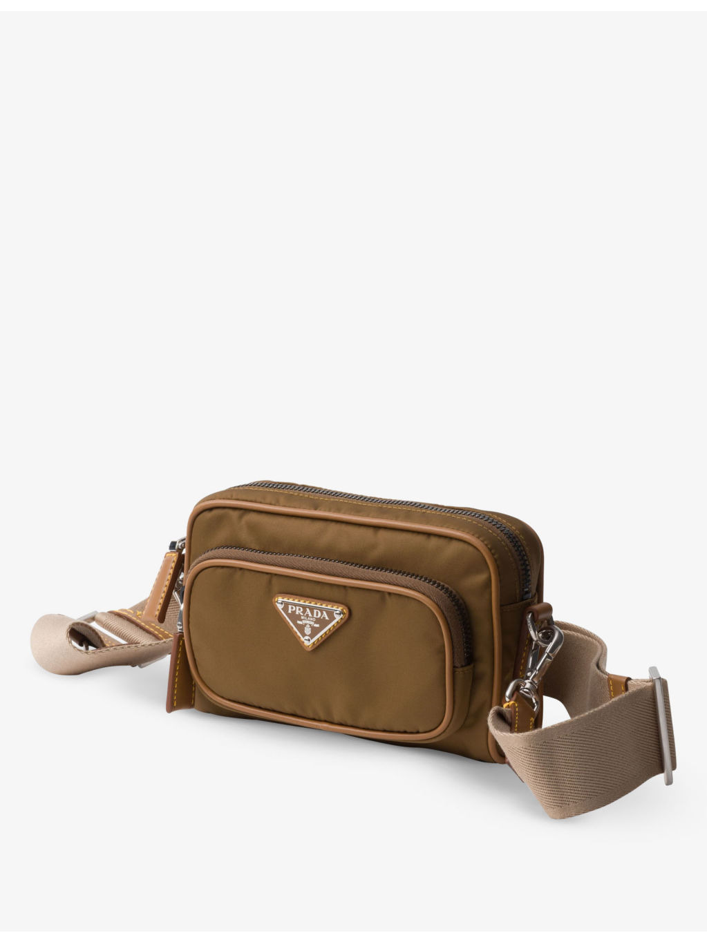 Re-Nylon brand-plaque leather and recycled-nylon shoulder bag - 5