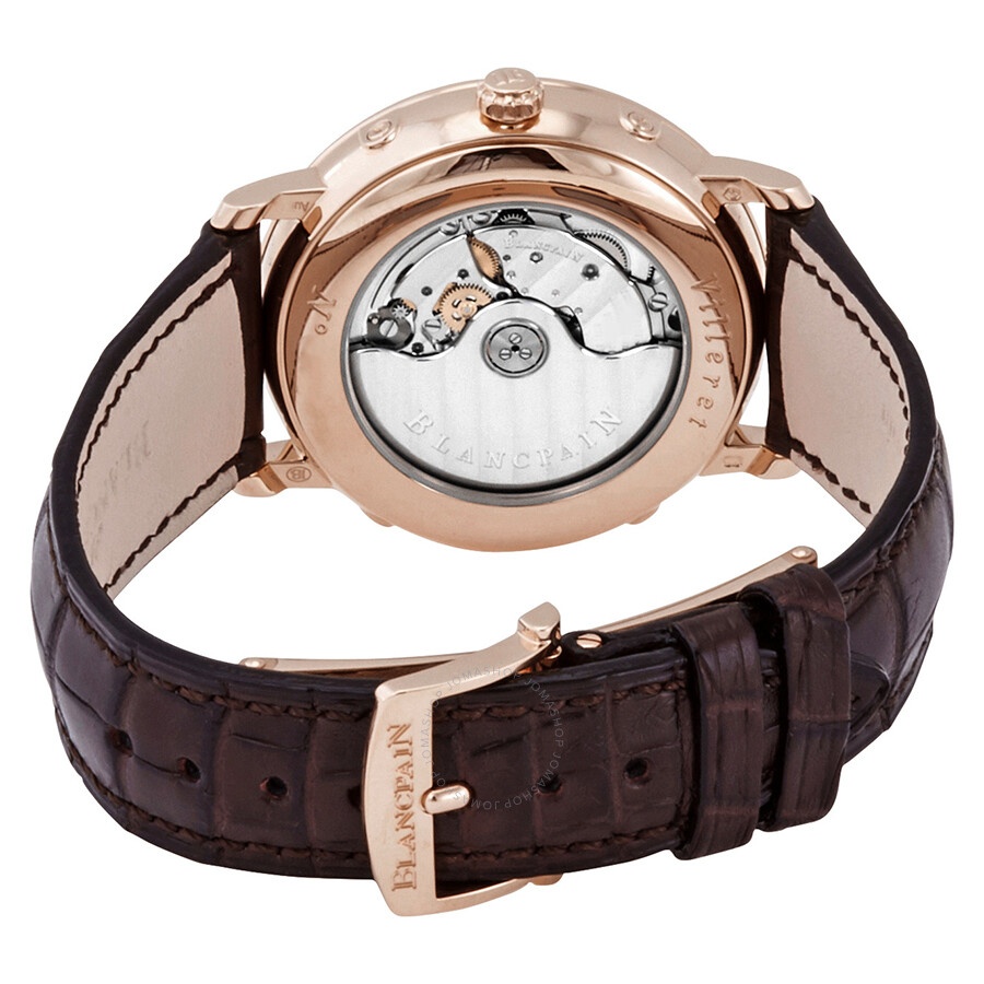 Blancpain Villeret Silver Dial 18kt Rose Gold Brown Leather Men's Watch 6263-3642-55B - 3
