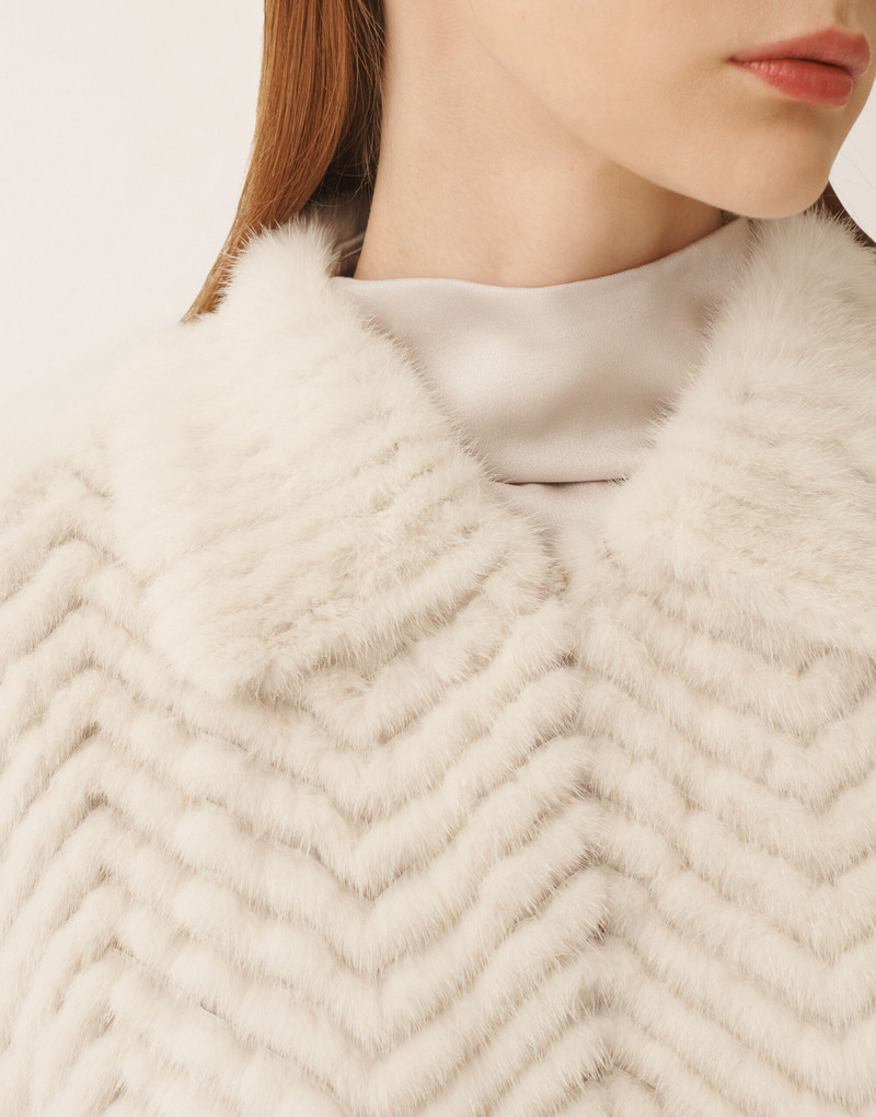 Mink chevron coat 5