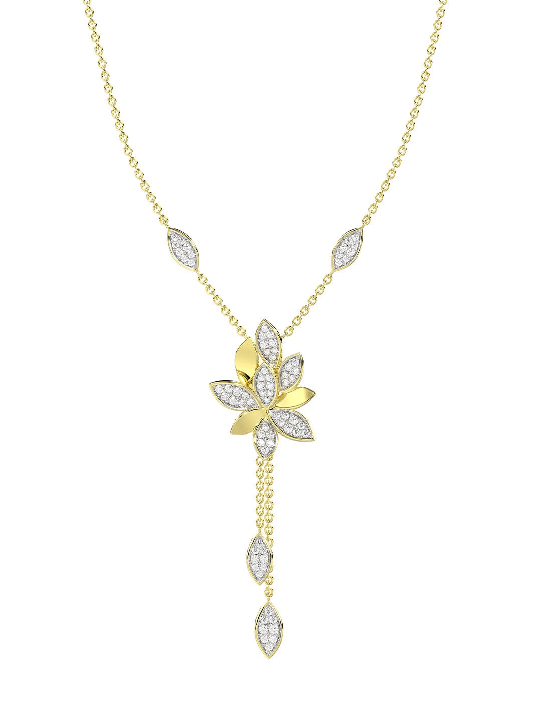 WILD FLOWER YELLOW GOLD Y NECKLACE - 2