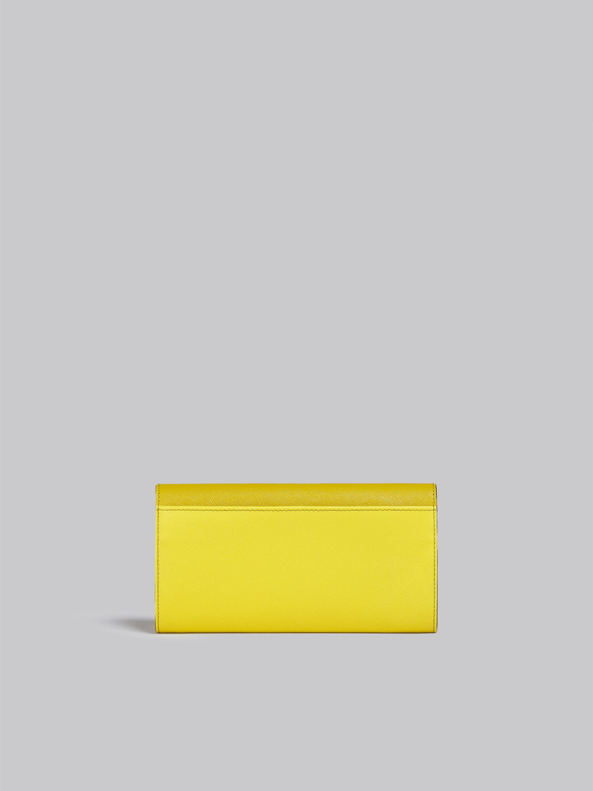 YELLOW AND WHITE SAFFIANO LEATHER CONTINENTAL WALLET - 3