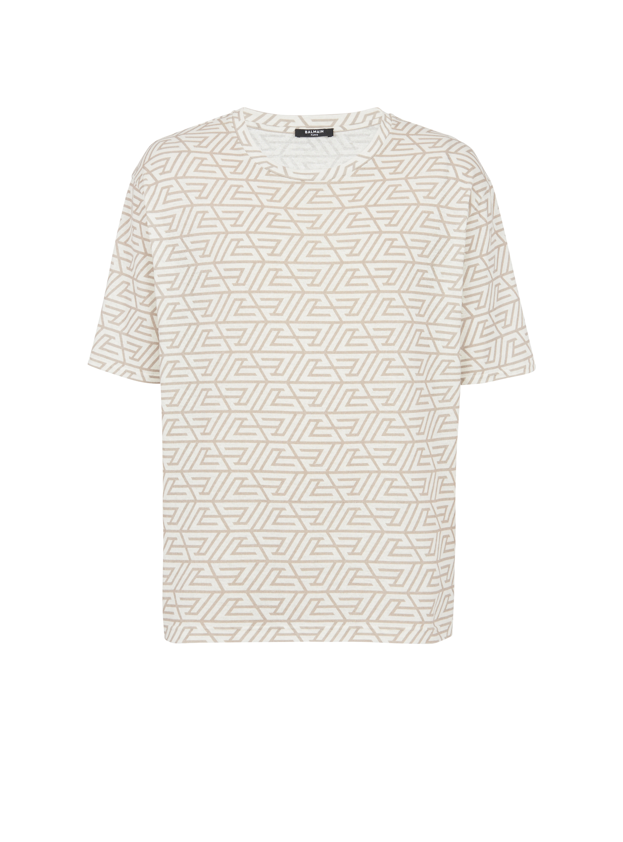 Cotton T-shirt with printed pyramid monogram - 1