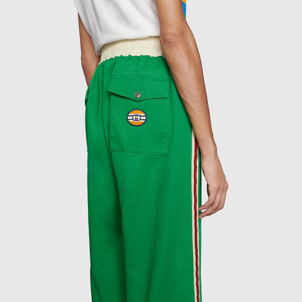 Cotton pant with Gucci vintage logo - 5