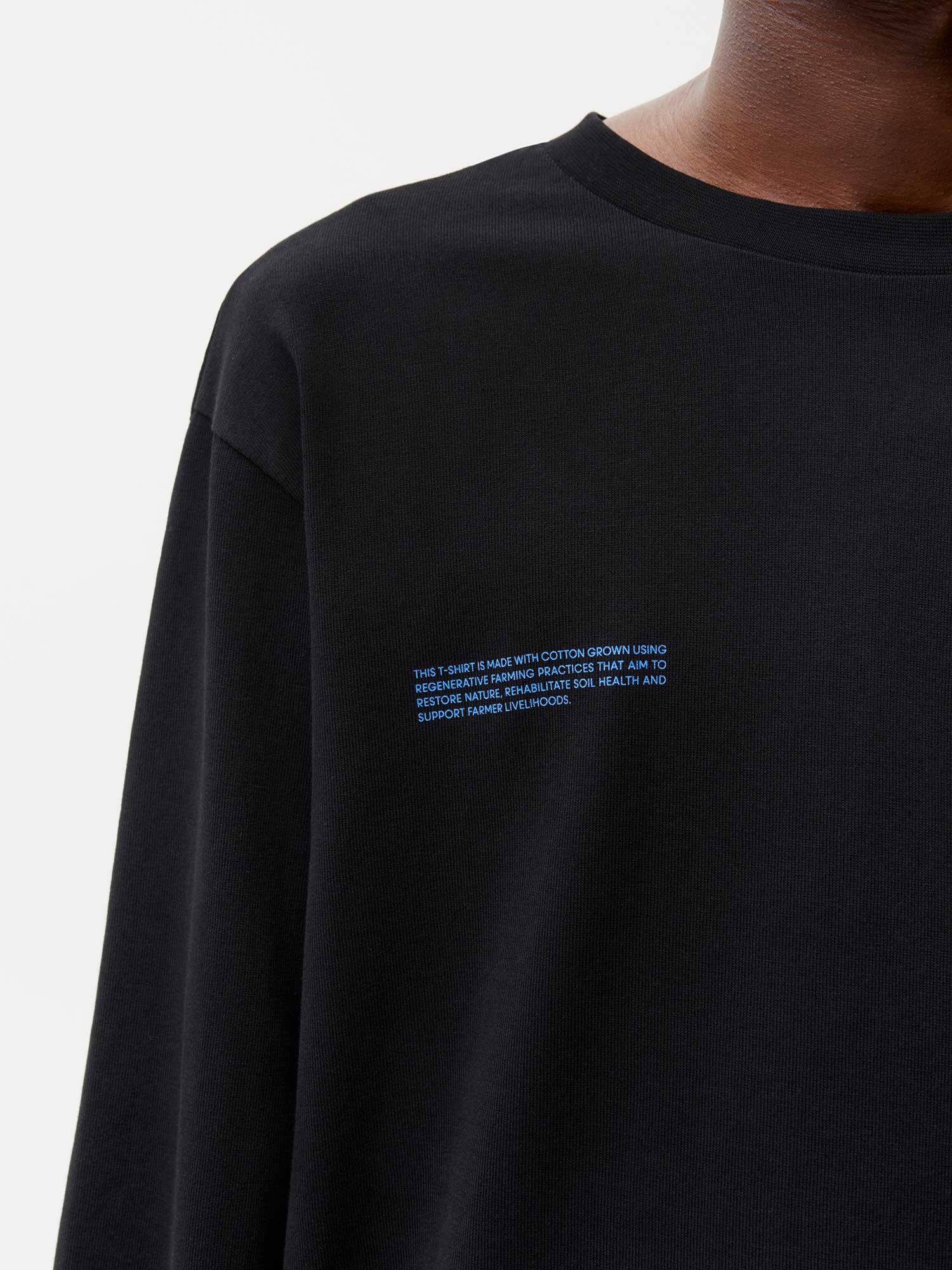 Mens In Conversion Cotton Long Sleeve T-shirt - Black - 3
